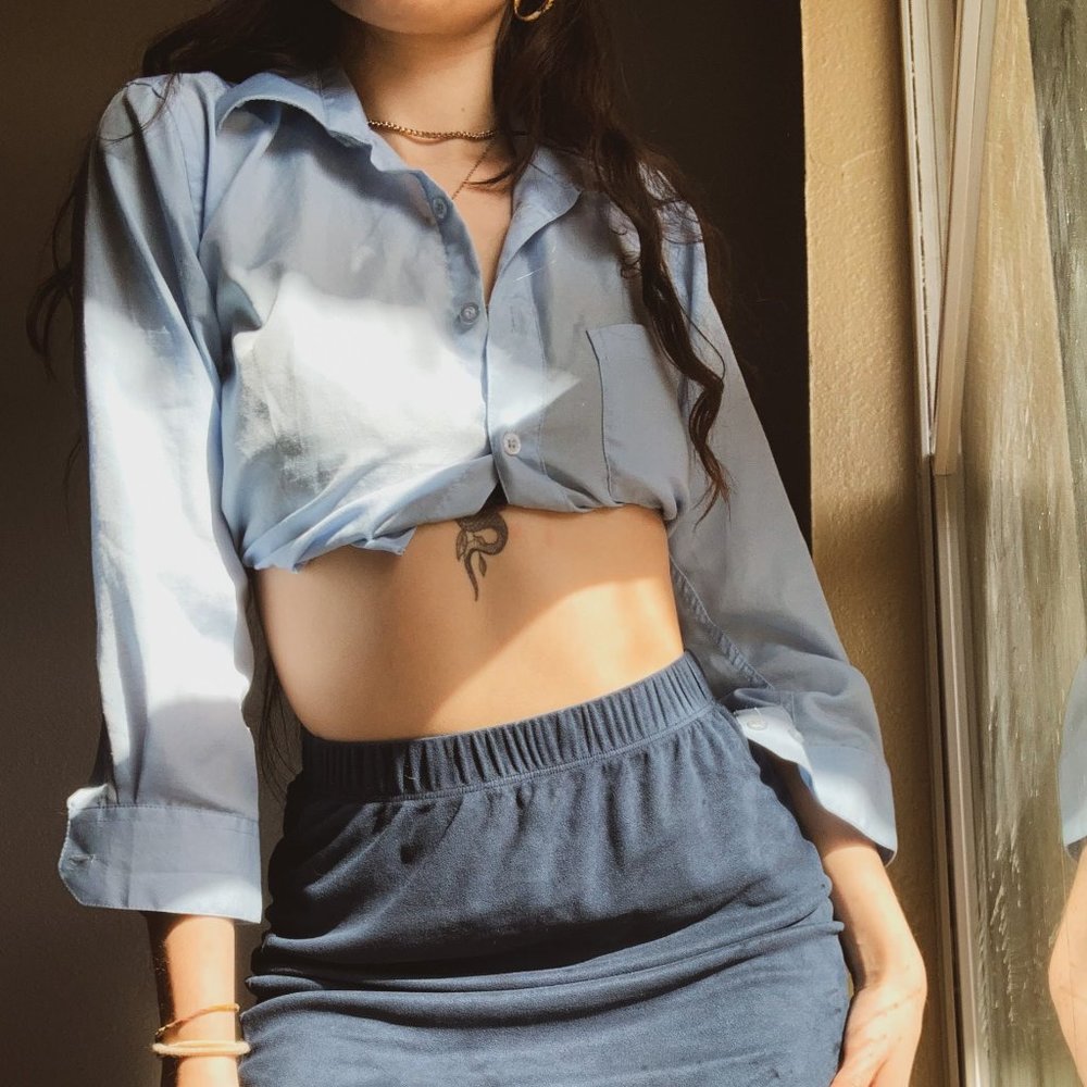 Blue Button Up